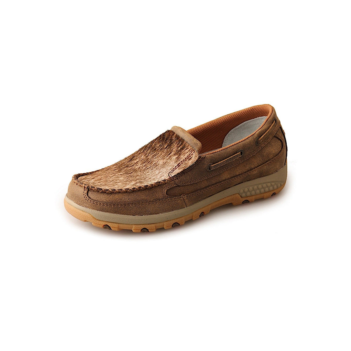 Twisted X Women’s Cow Fur CellStretch Slip On Bomber/Light Brindle