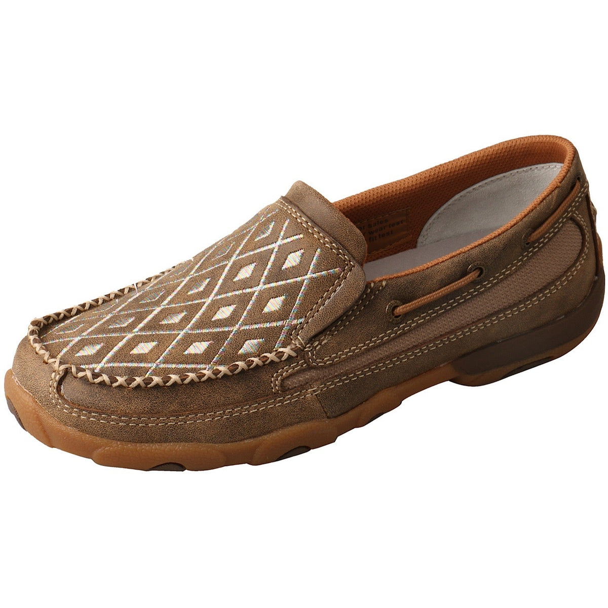 Twisted X Women’s Diamond Mocs Slip On Bomber/Tan