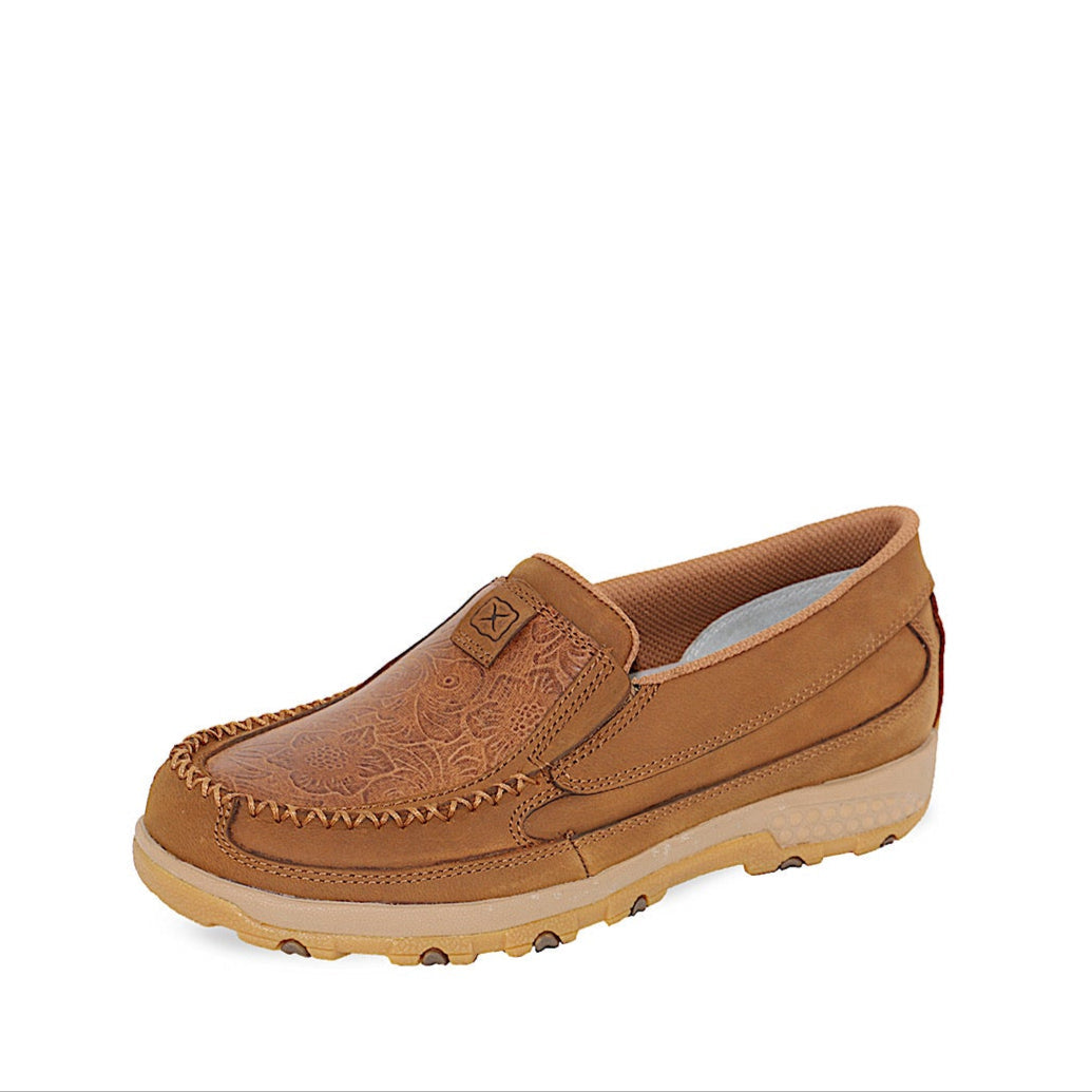 Twisted X Women’s Flower Cellstretch Mocs Slip On - Brown
