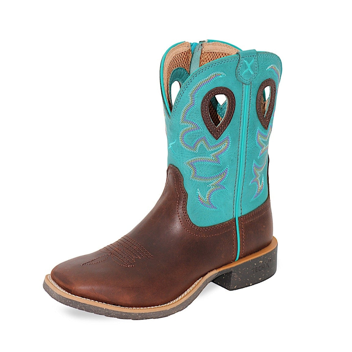 Twisted X Women’s Tech X2 Zip Boot - Chocolate Truffle Ocean Blue