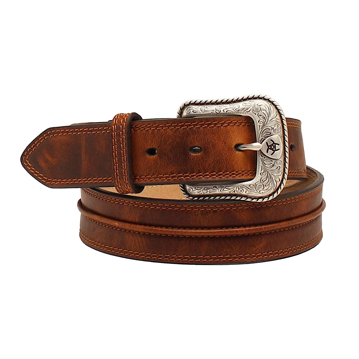 Ariat Men’s Raised Centre Belt - Medium Brown