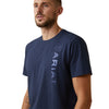 Ariat Mens Vertical Logo SS T-Shirt Navy