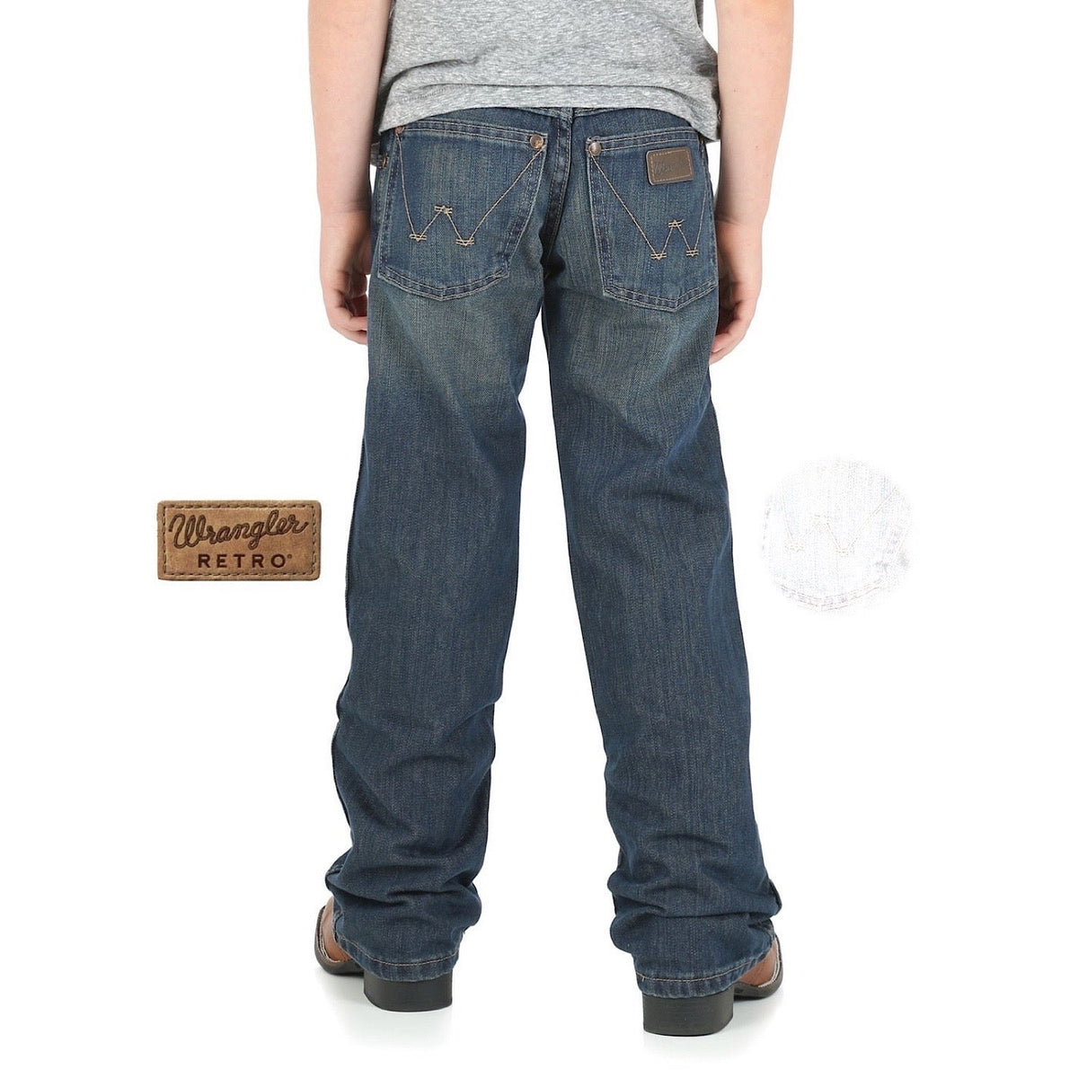 Wrangler Boy’s Retro Western Relaxed Boot Jean Night Sky