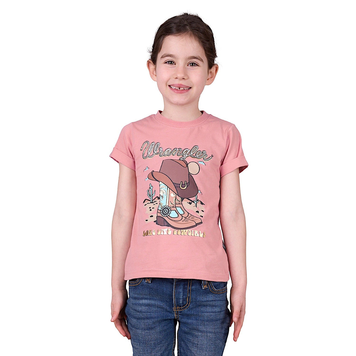 Wrangler Girl’s Giselle Short Sleeve Tee - Pink