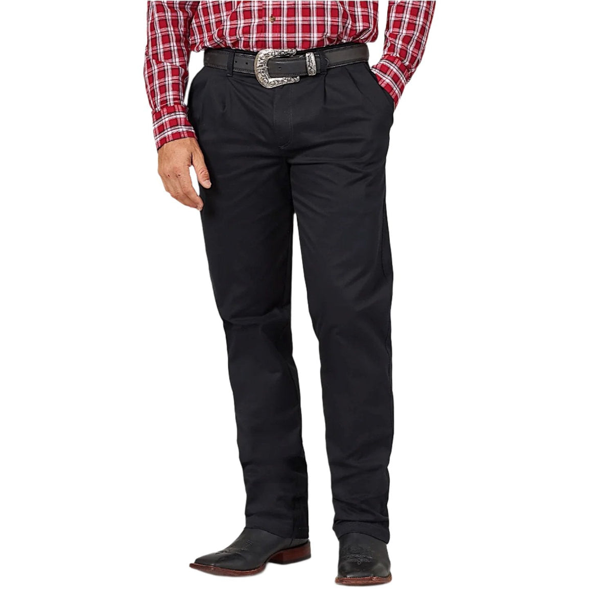 Wrangler Men’s Casual Pleated Front Relaxed Fit Pants - Black