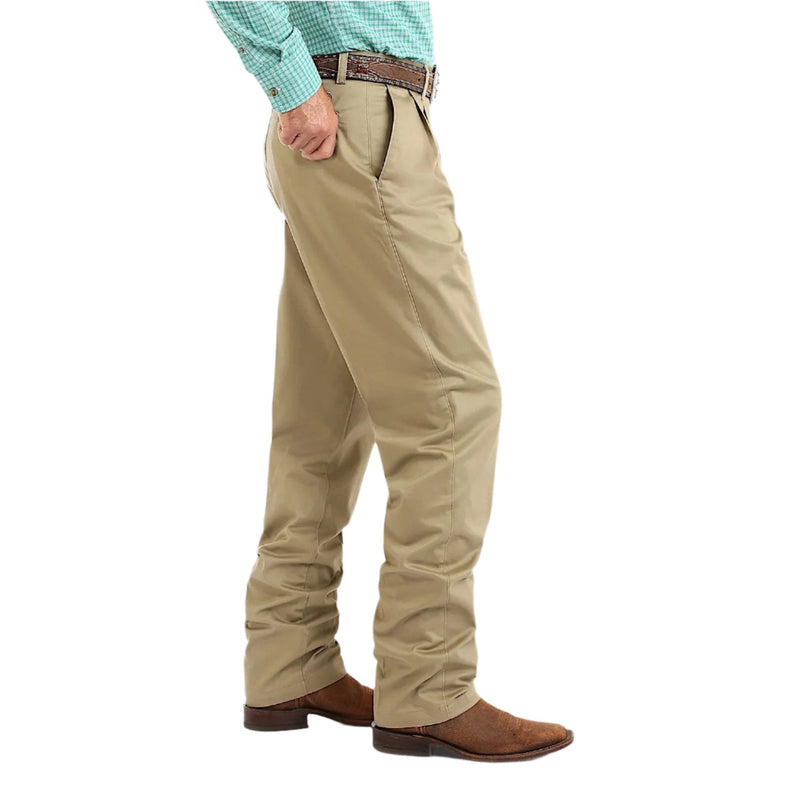 Wrangler Men’s Casual Pleated Front Relaxed Fit Pants - Khaki