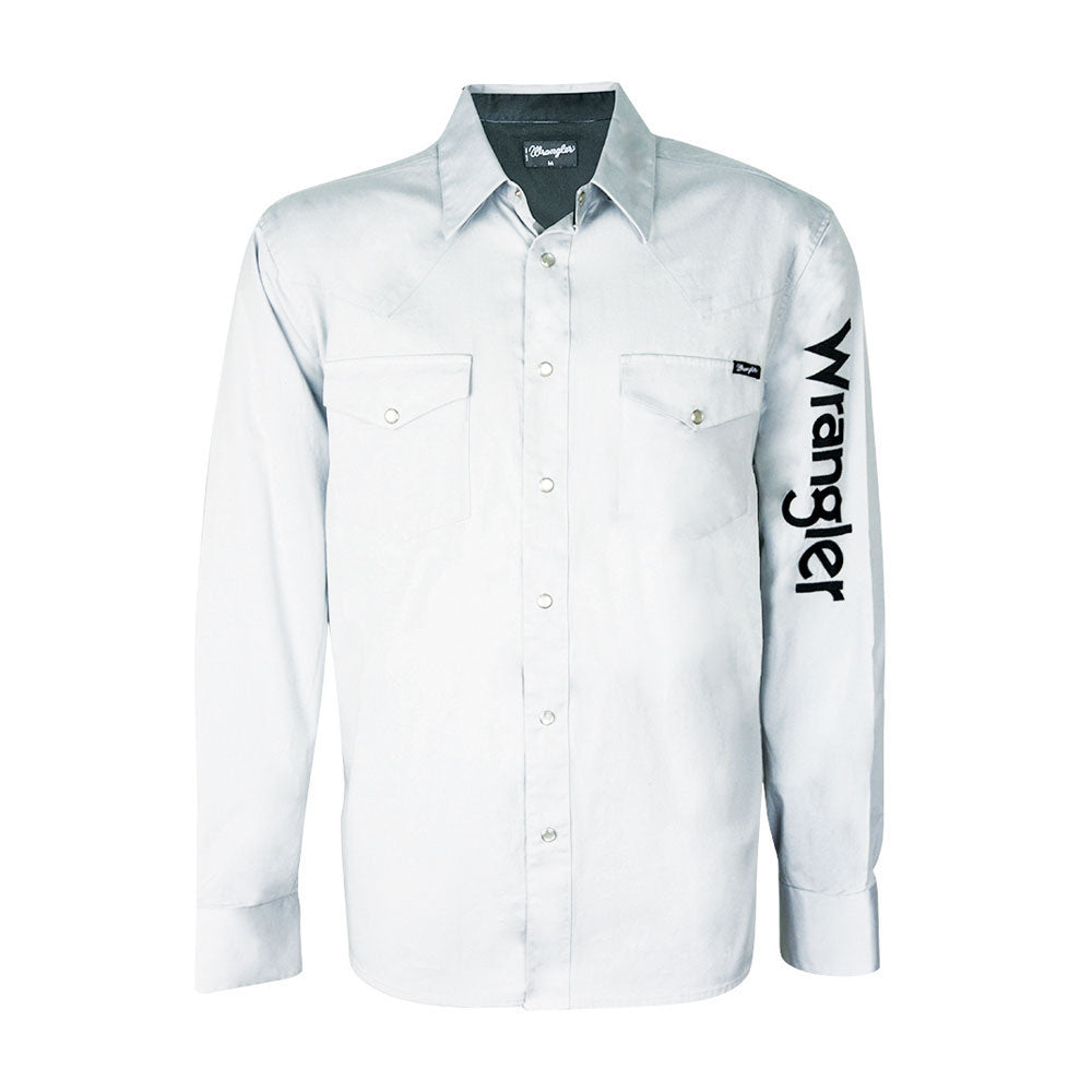 Wrangler Men’s Logo Rodeo Shirt White