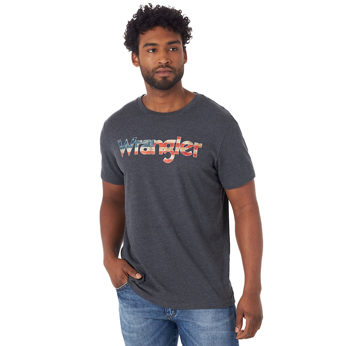 Wrangler Men’s Logo Tee - Charcoal Heather