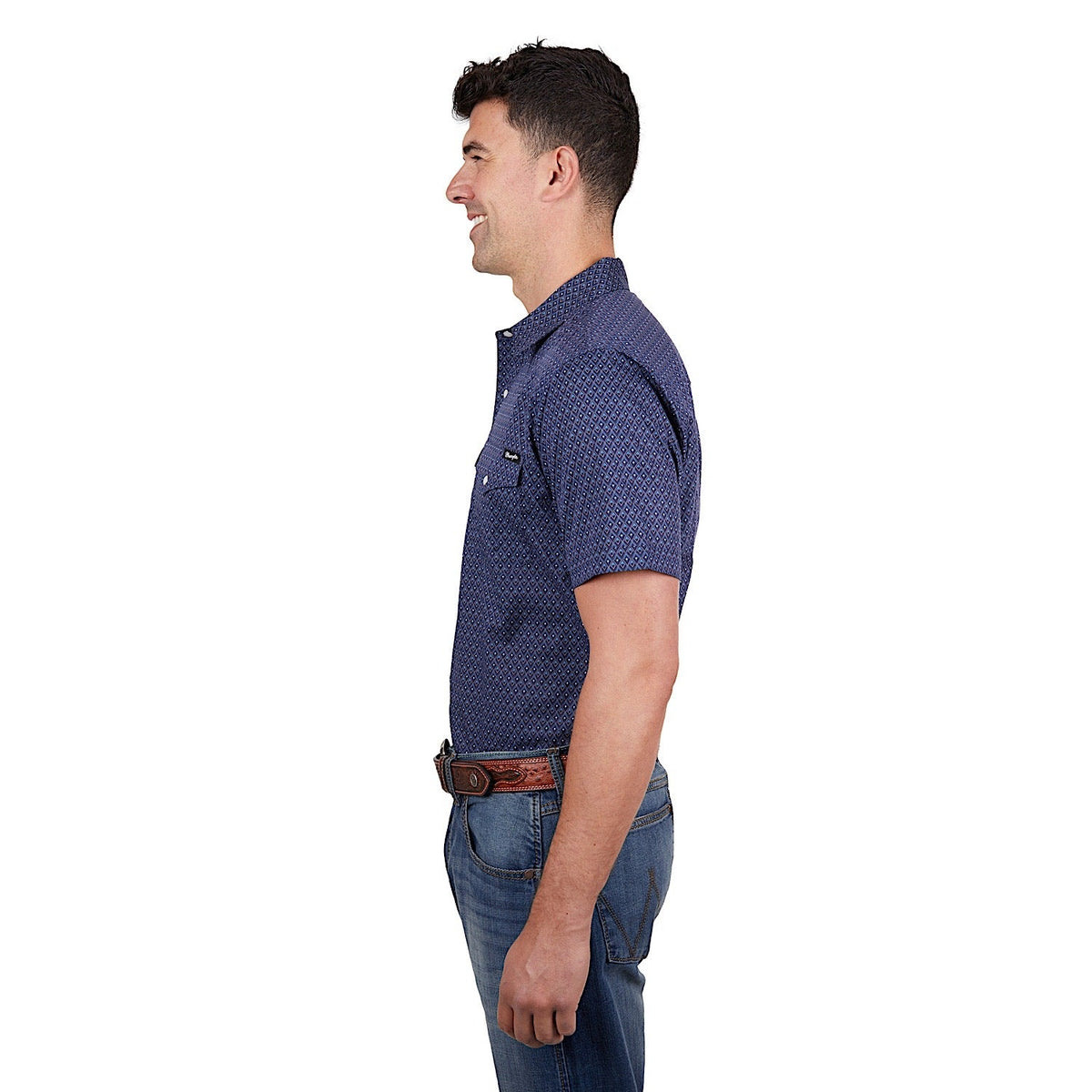 Wrangler Men’s Matt Short Sleeve Shirt Navy/Blue