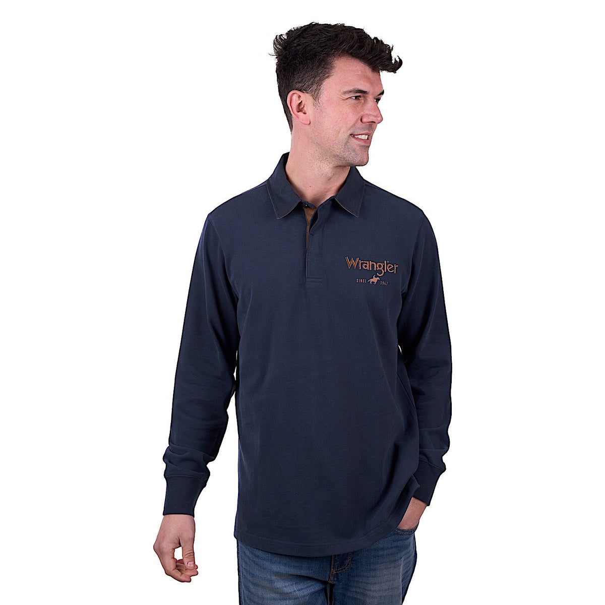 Wrangler Men’s Nash Rugby - Navy