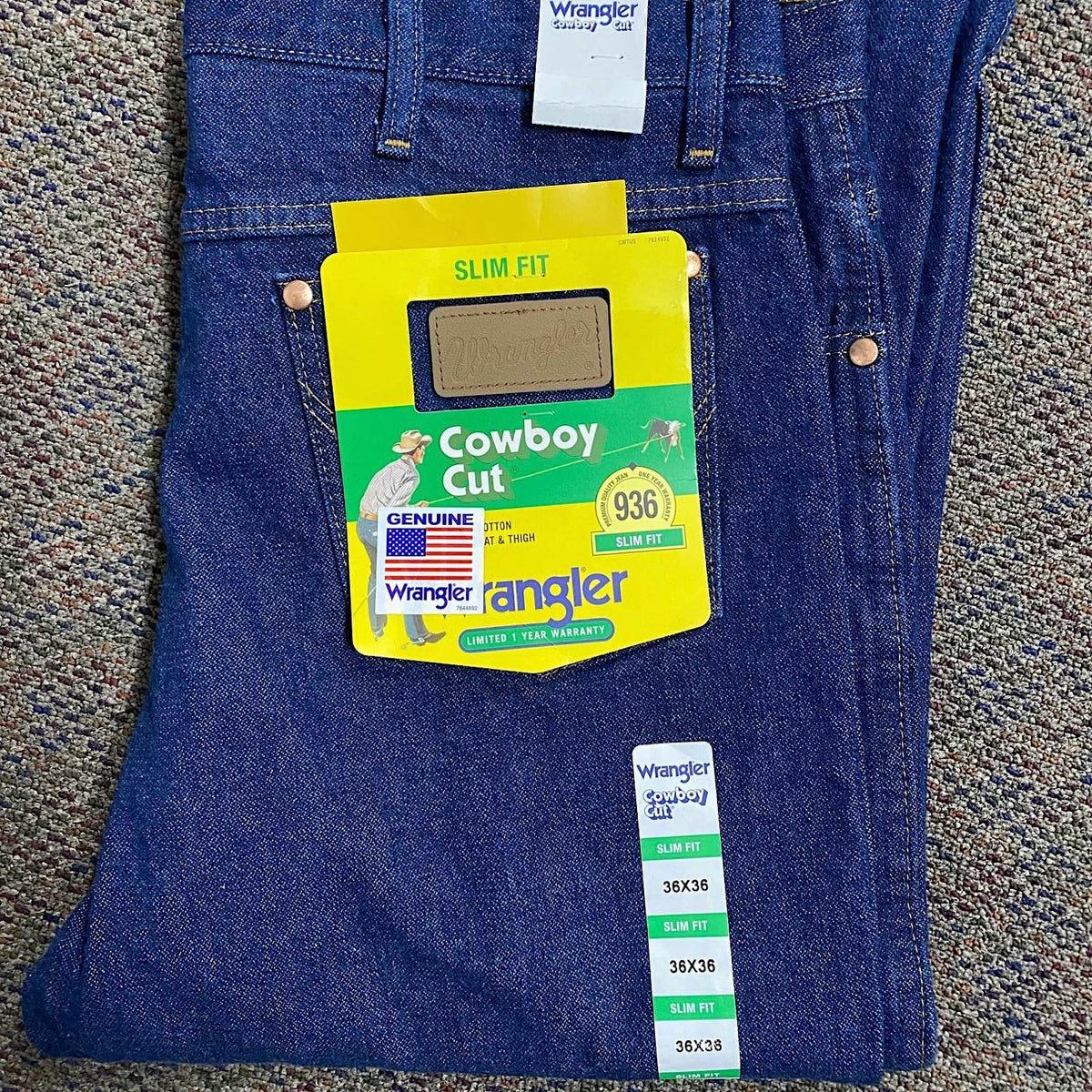 Wrangler Men’s Original Slim Fit Jean Prewashed