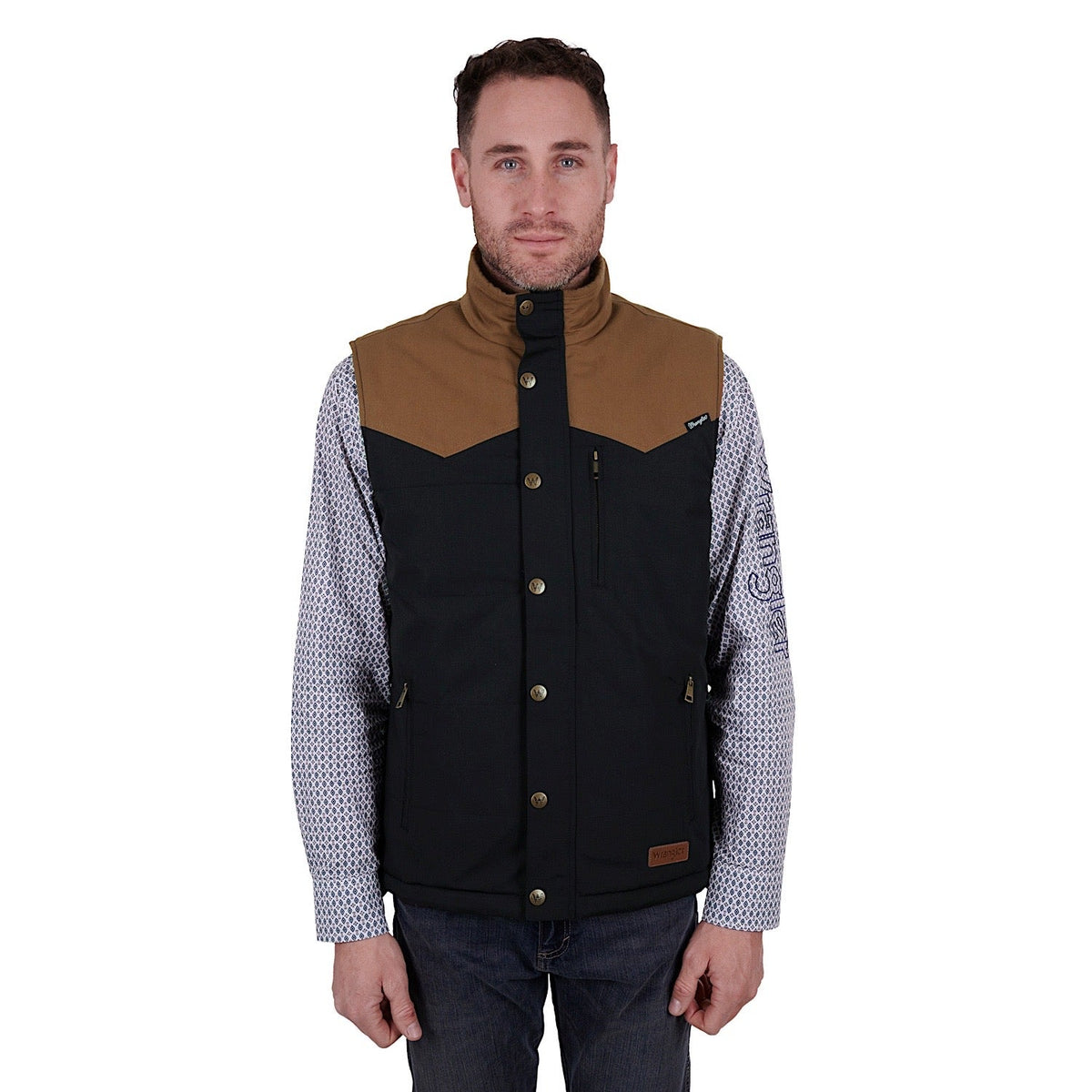 Wrangler Men’s Spencer Vest Black/Tan