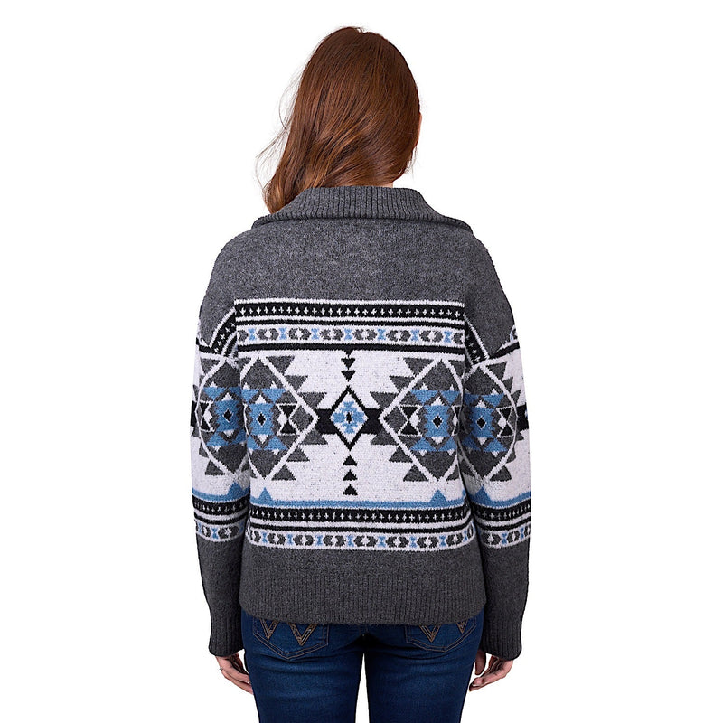 Wrangler Women’s Angie 1/4 Zip Knitted Pullover - Charcoal