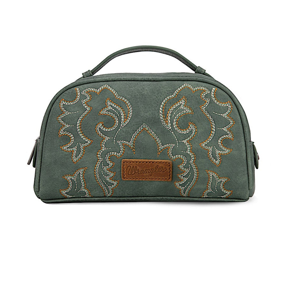 Wrangler Women’s Embroidered Cosmetic Vanity Bag - Sage