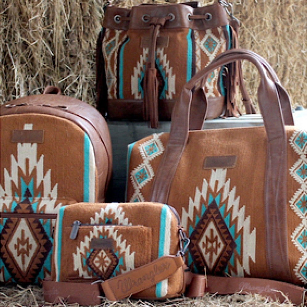 Wrangler Women’s Maya Aztec Crossbody Bag - Tan