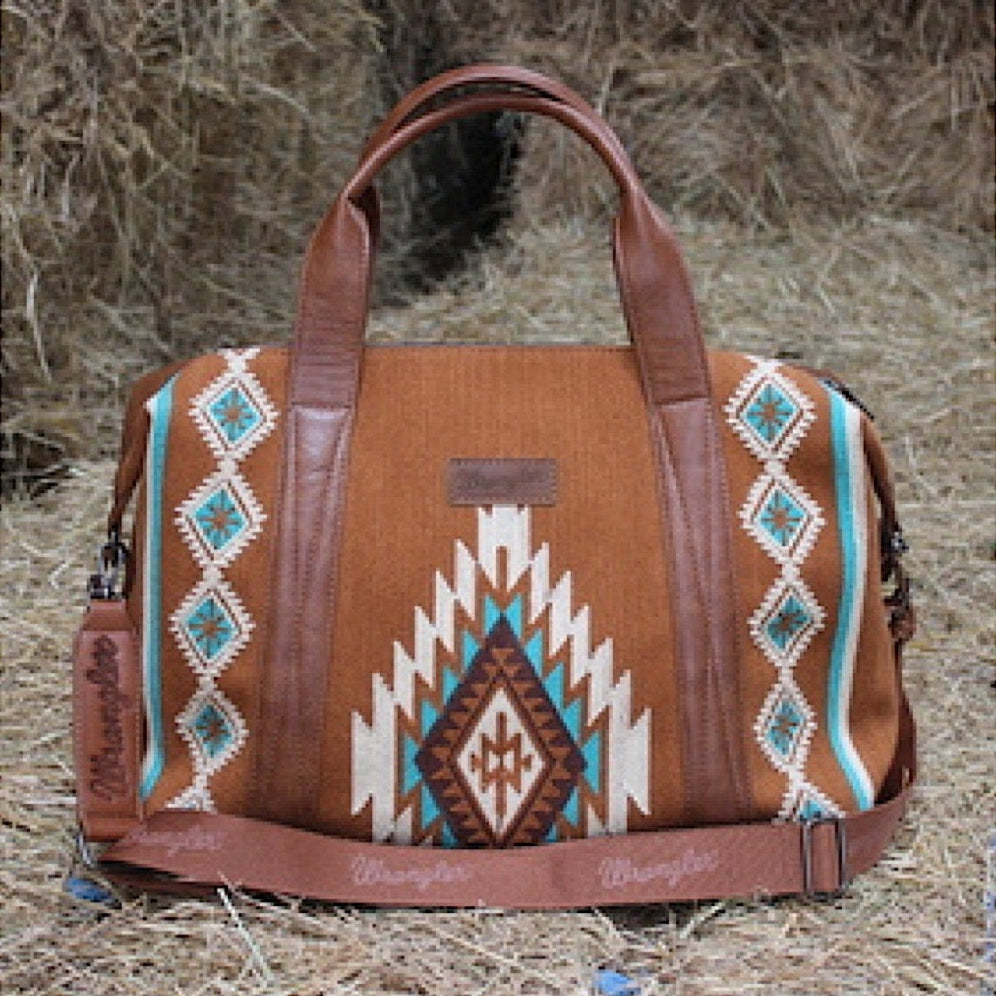 Wrangler Women’s Maya Aztec Duffle Bag - Tan