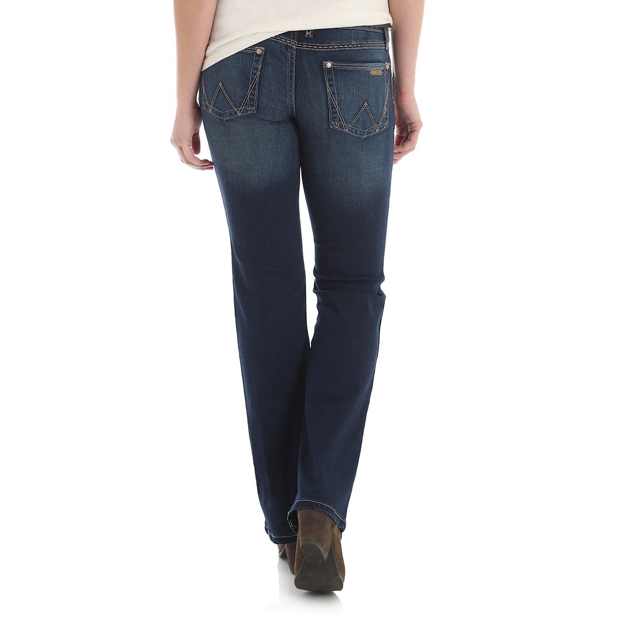 Wrangler Women’s Retro Mid Rise Boot Cut Mae Jean 34 Leg Dark Blue