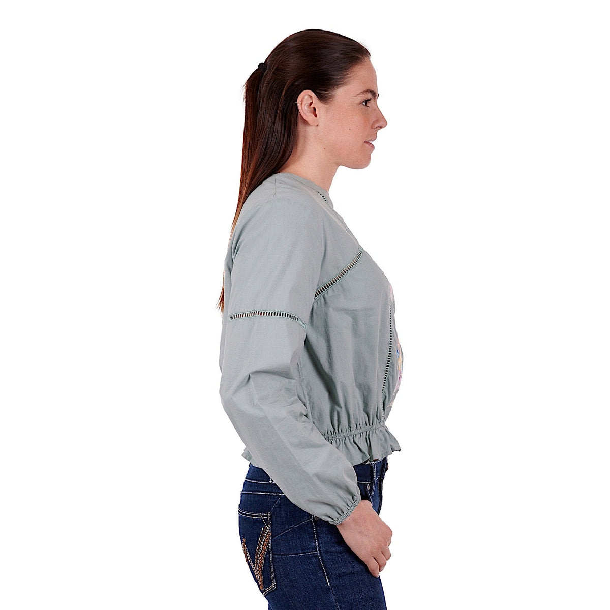 Wrangler Women’s Ryleigh Blouse Lily Pad