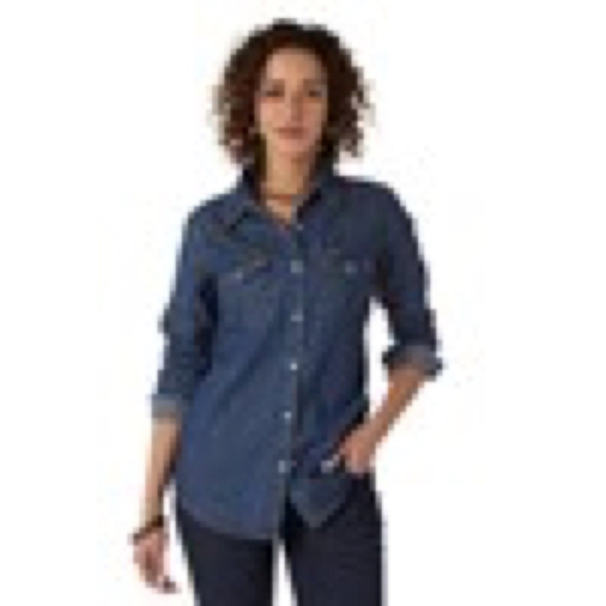 Wrangler Womens USA Denim Western L/S Shirt Denim