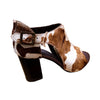 Roper Womens Mika Closed Back Brown Cowprint Hair on Leather