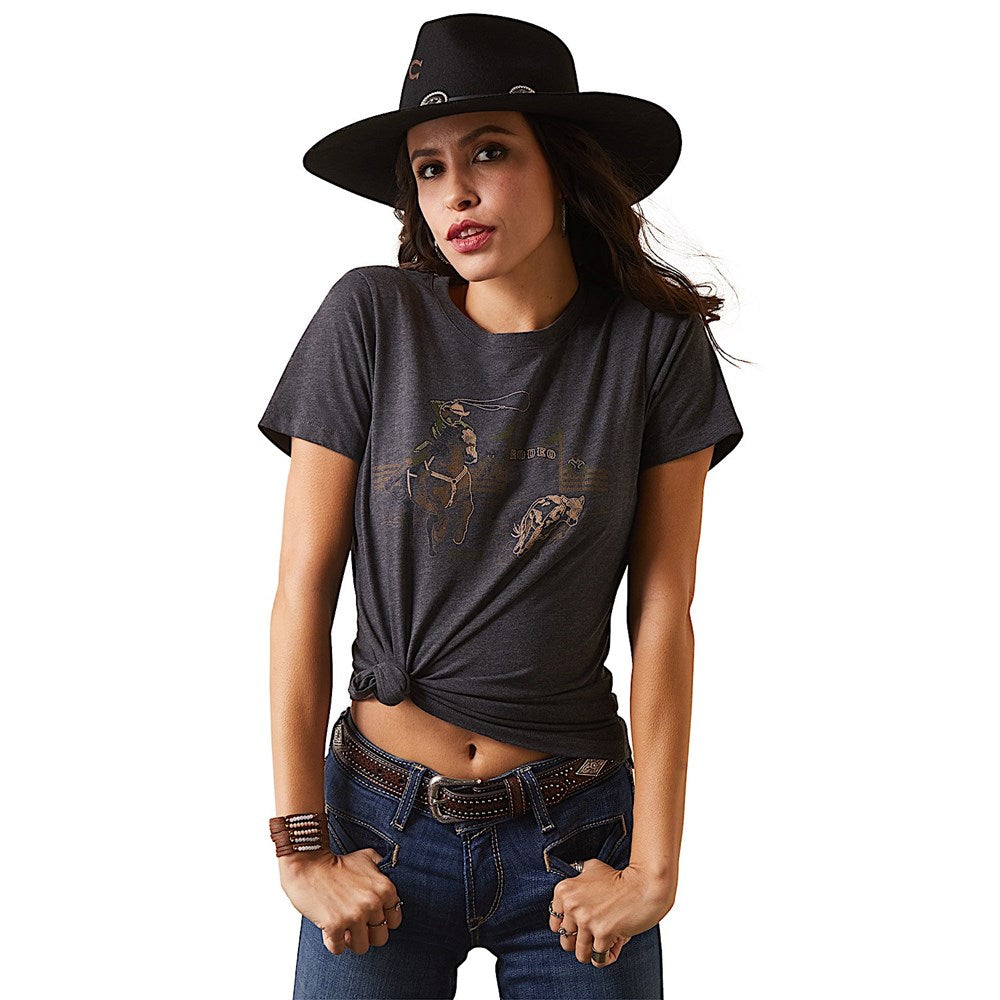 Ariat Womens Rodeo Stitch Tee Charcoal Heather