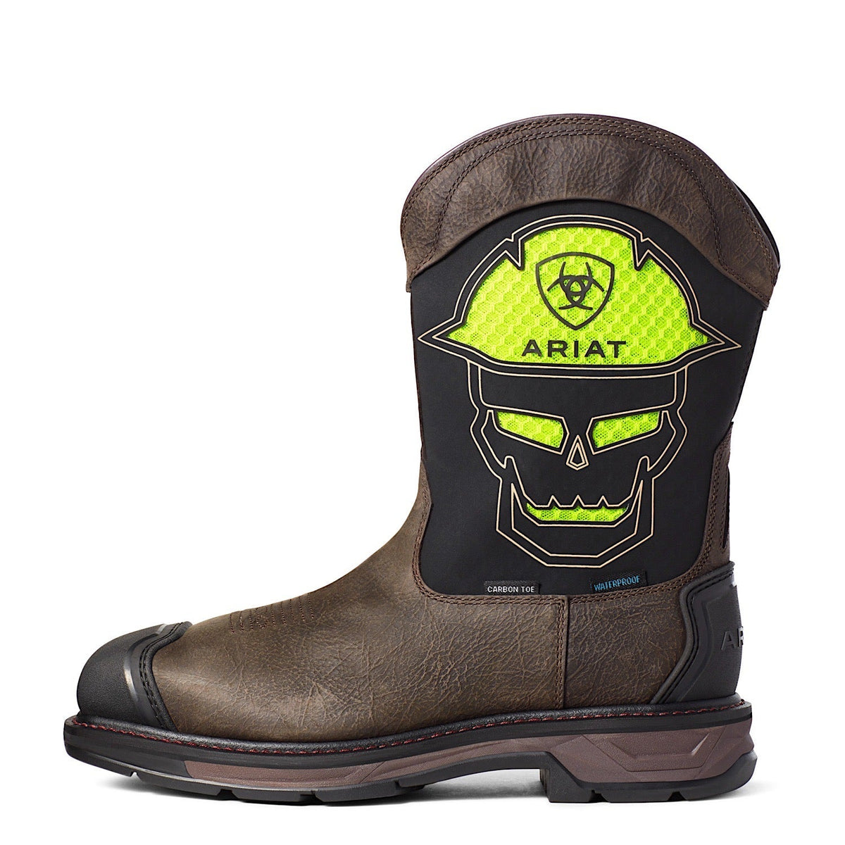 Ariat Mens WorkHog VentTek Bold Waterproof Carbon Toe Work Boot Iron Coffee