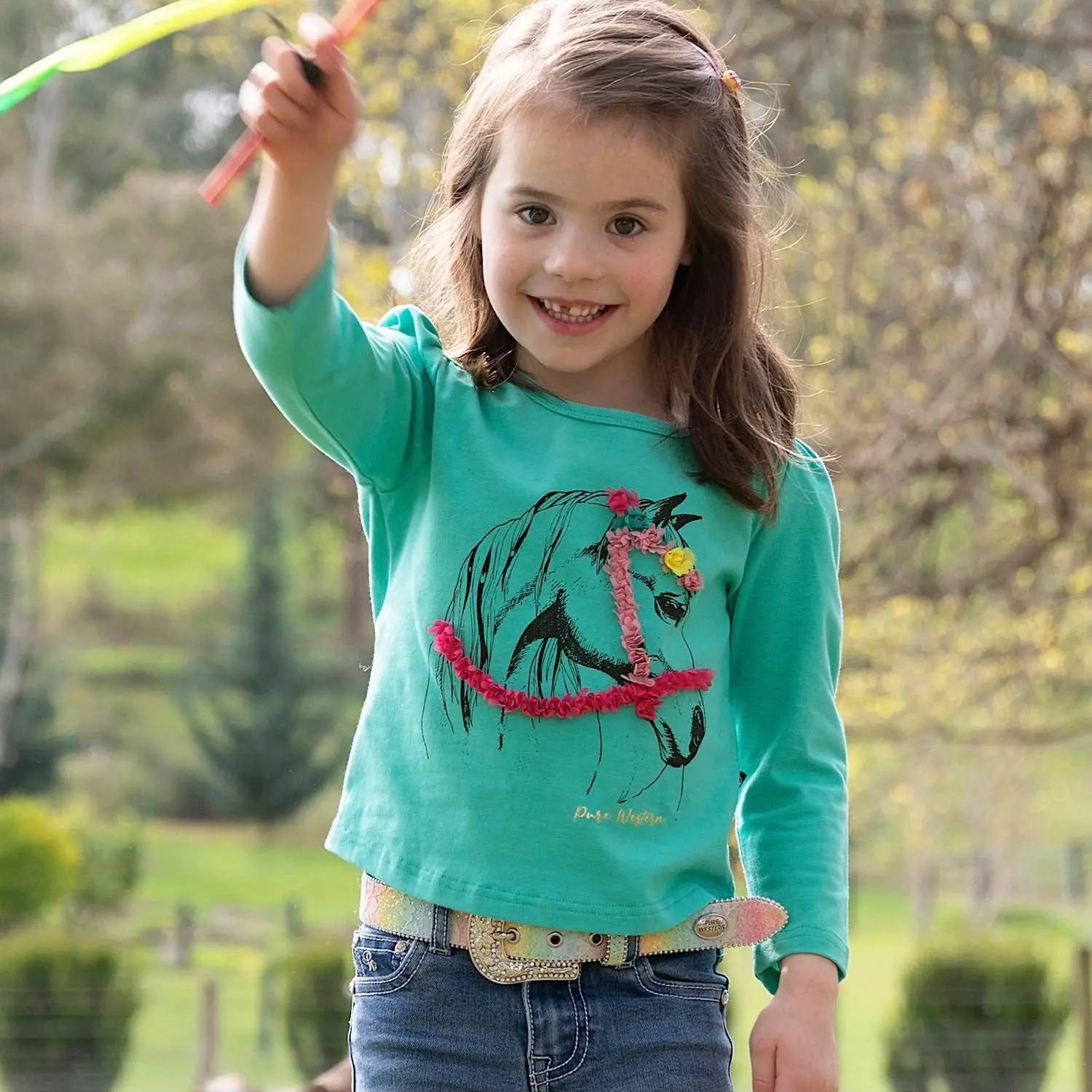 Pure Western Girls Polos & Tops