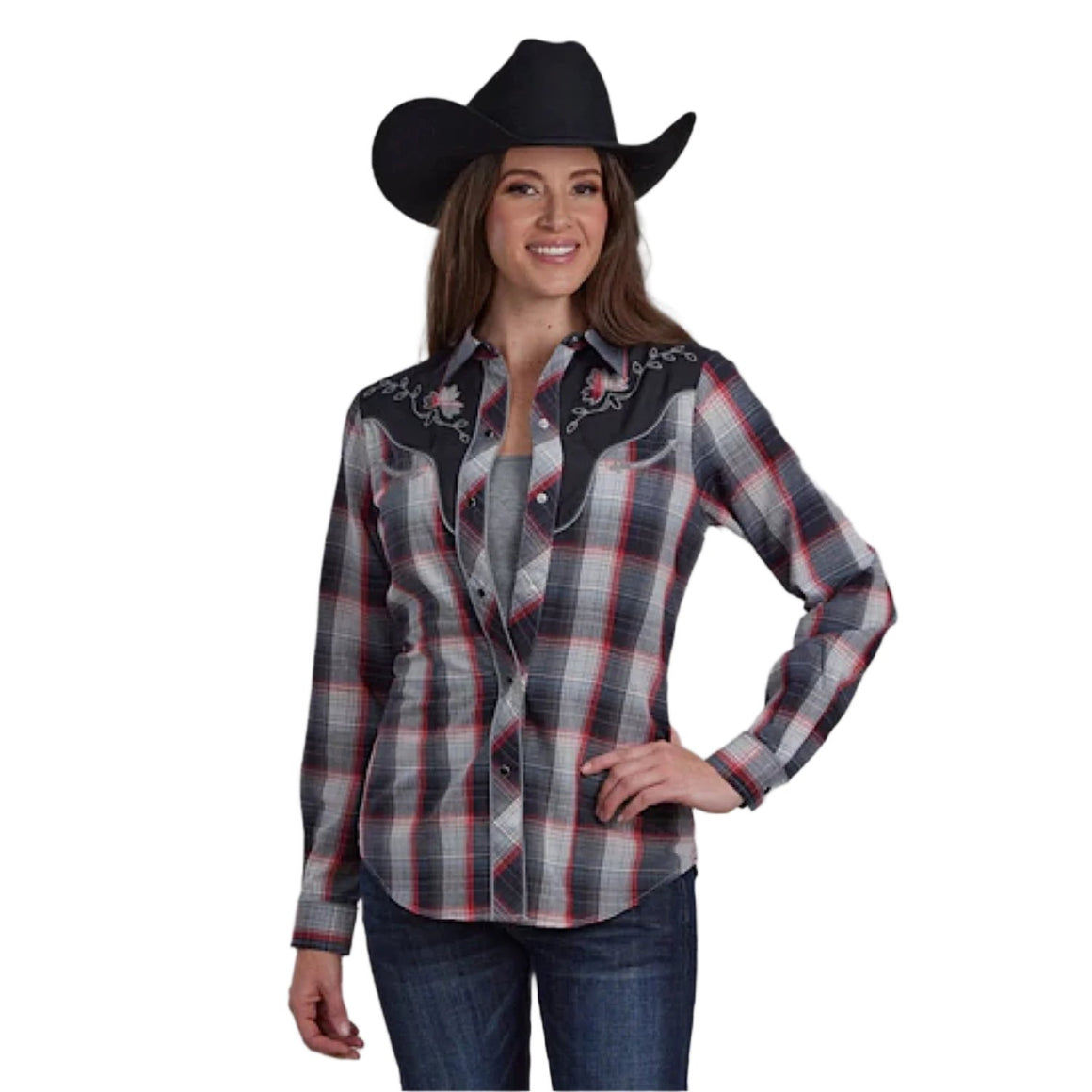 Roper Women's Karman Special Style Collection Shirt - Black Plaid