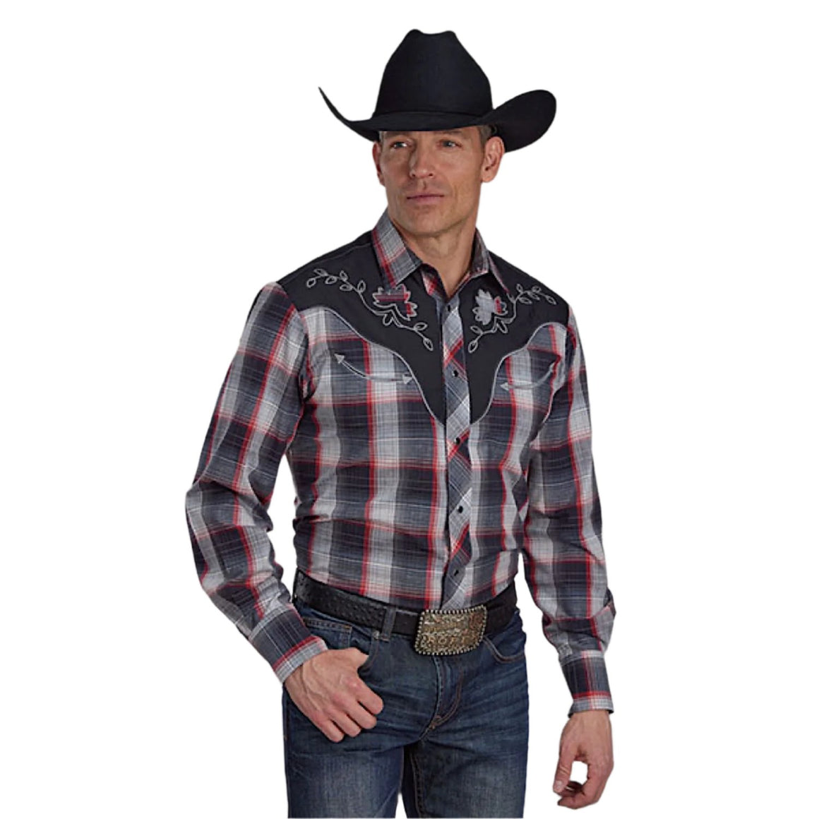 Roper Men's Karman Special Style Shirt - Plaid Black