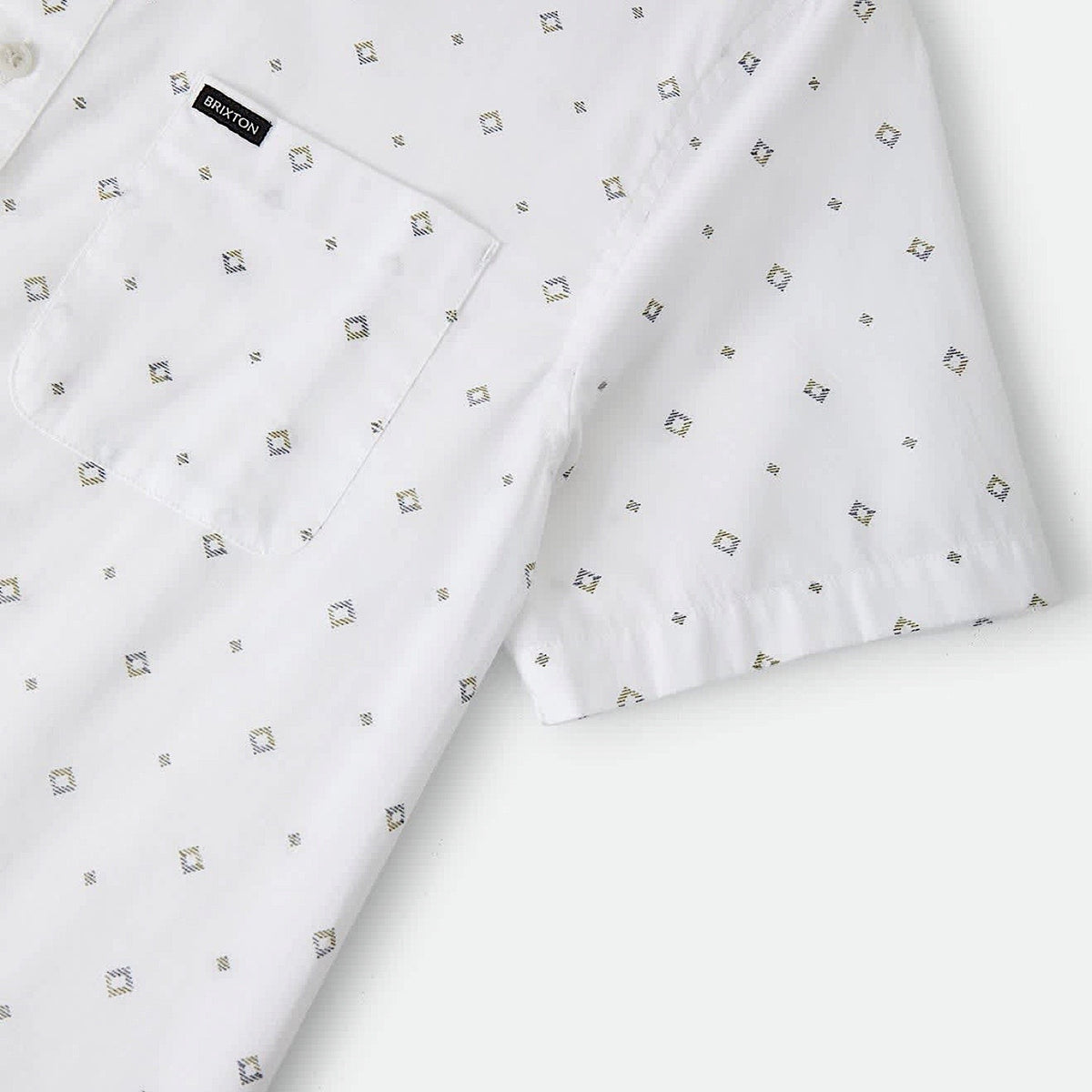 Brixton Men's Charter Print Short Sleeve Woven Shirt - White/Geo