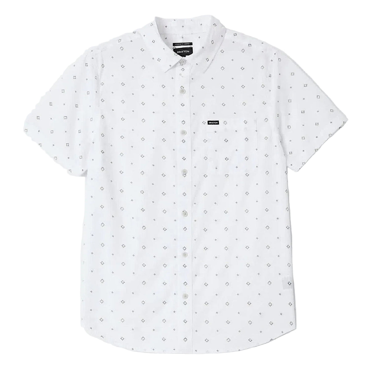 Brixton Men's Charter Print Short Sleeve Woven Shirt - White/Geo