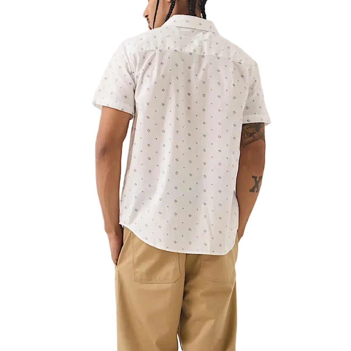 Brixton Men's Charter Print Short Sleeve Woven Shirt - White/Geo