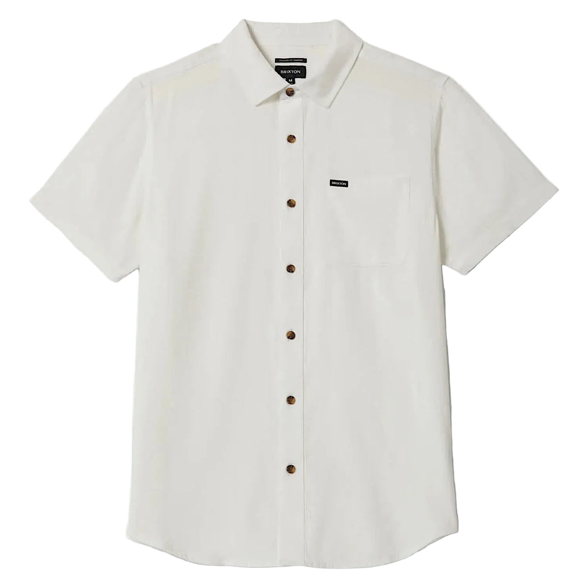 Brixton Men's Charter Slub Short Sleeve Woven Shirt - Off White