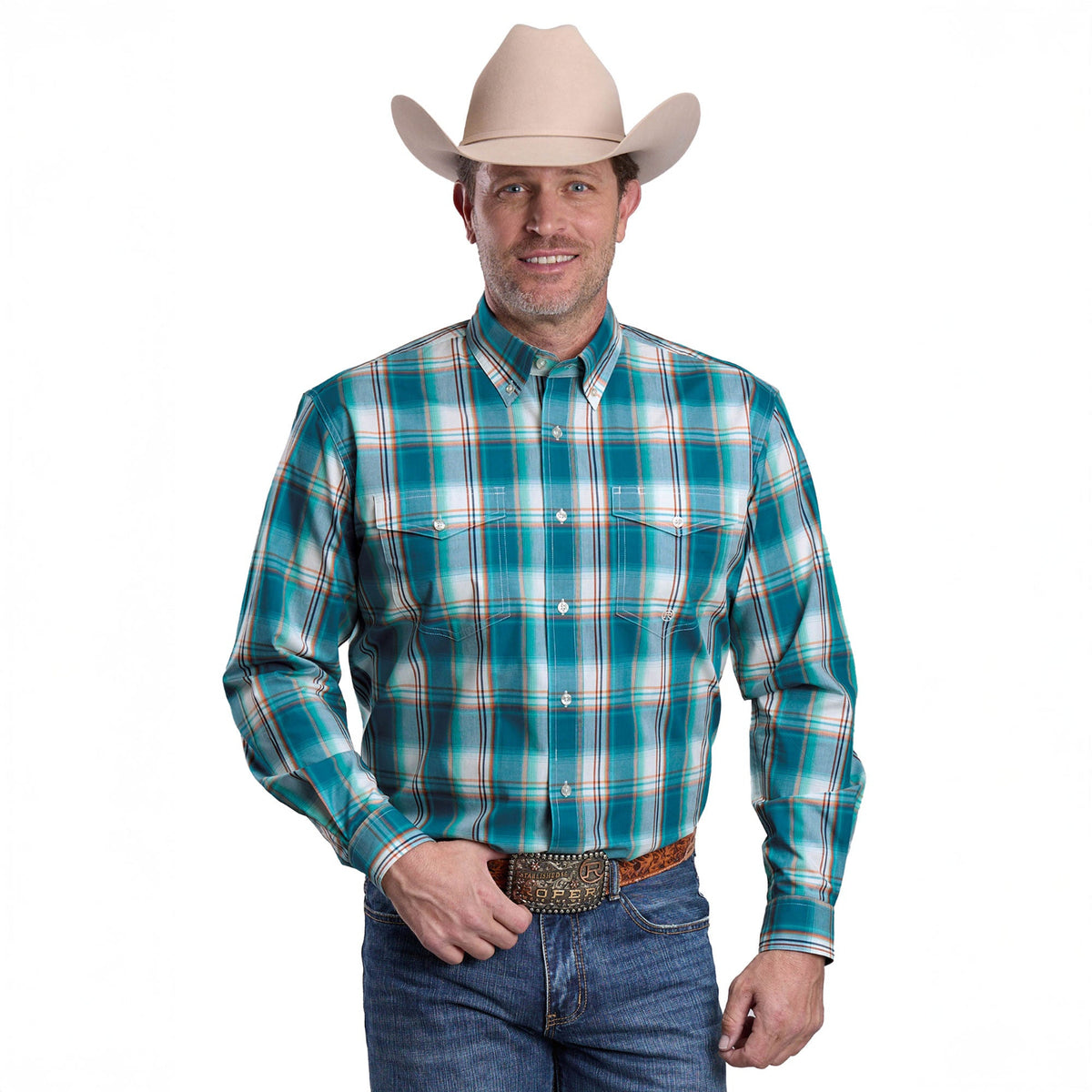 Roper Men's Amarillo Collection Shirt - Blue Plaid