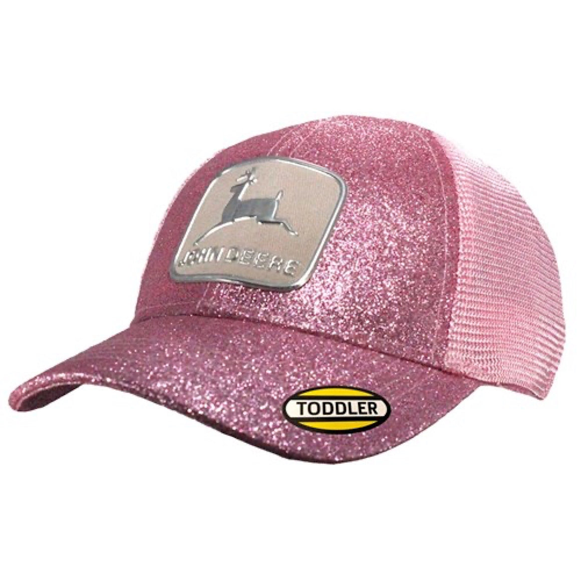 John Deere Toddler Vintage Logo Glitter Mesh Trucker Cap - Pink