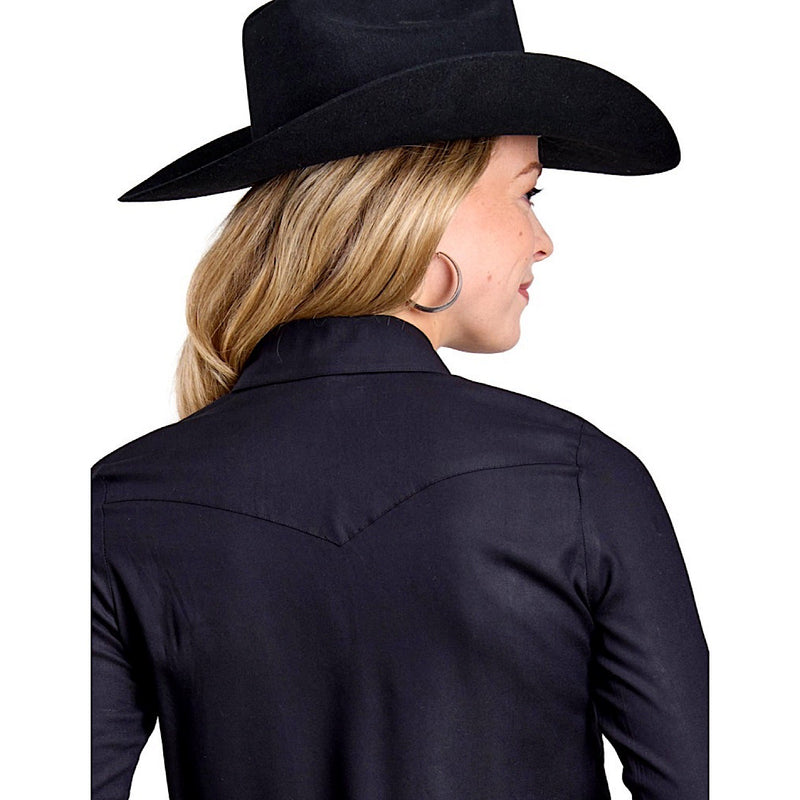 Roper Women’s Studio West Collection Shirt - Aztec Embroidered Solid Black