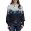 Roper Women's Five Star Collection Western Print Shirt- Navy / White