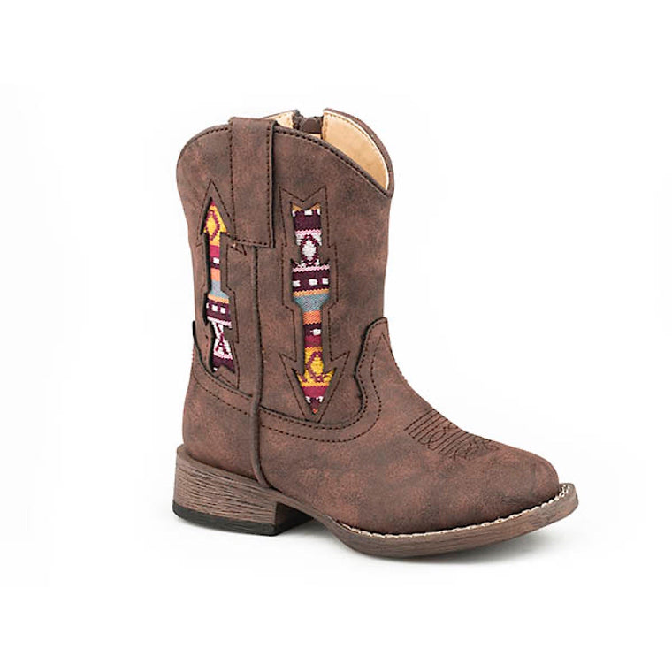 Roper TODDLER Double Arrows Western Boot - Brown