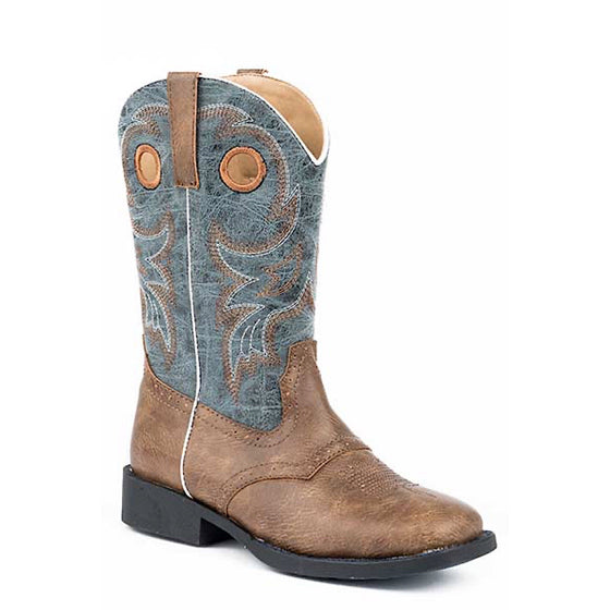 Roper LITTLE KIDS Daniel Western Boot Brown/Blue