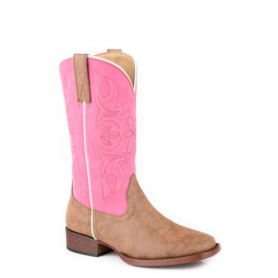 Roper Women's Ainsley Western Boot Tan/Pink