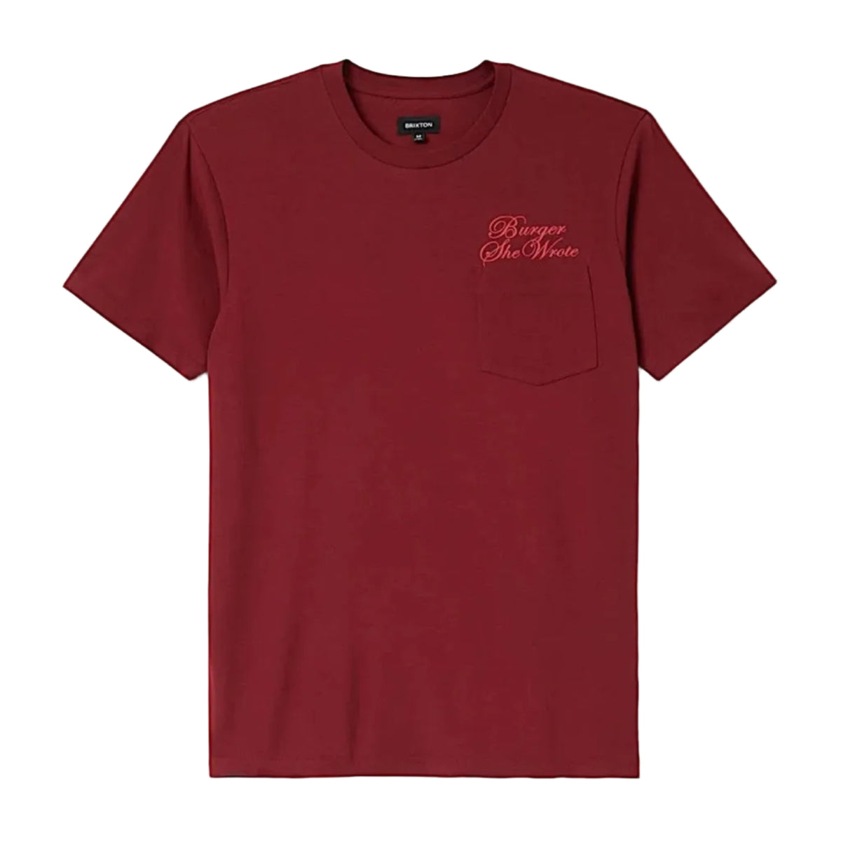 Brixton Men's Burger She Wrote Pocket Tee - Burgundy