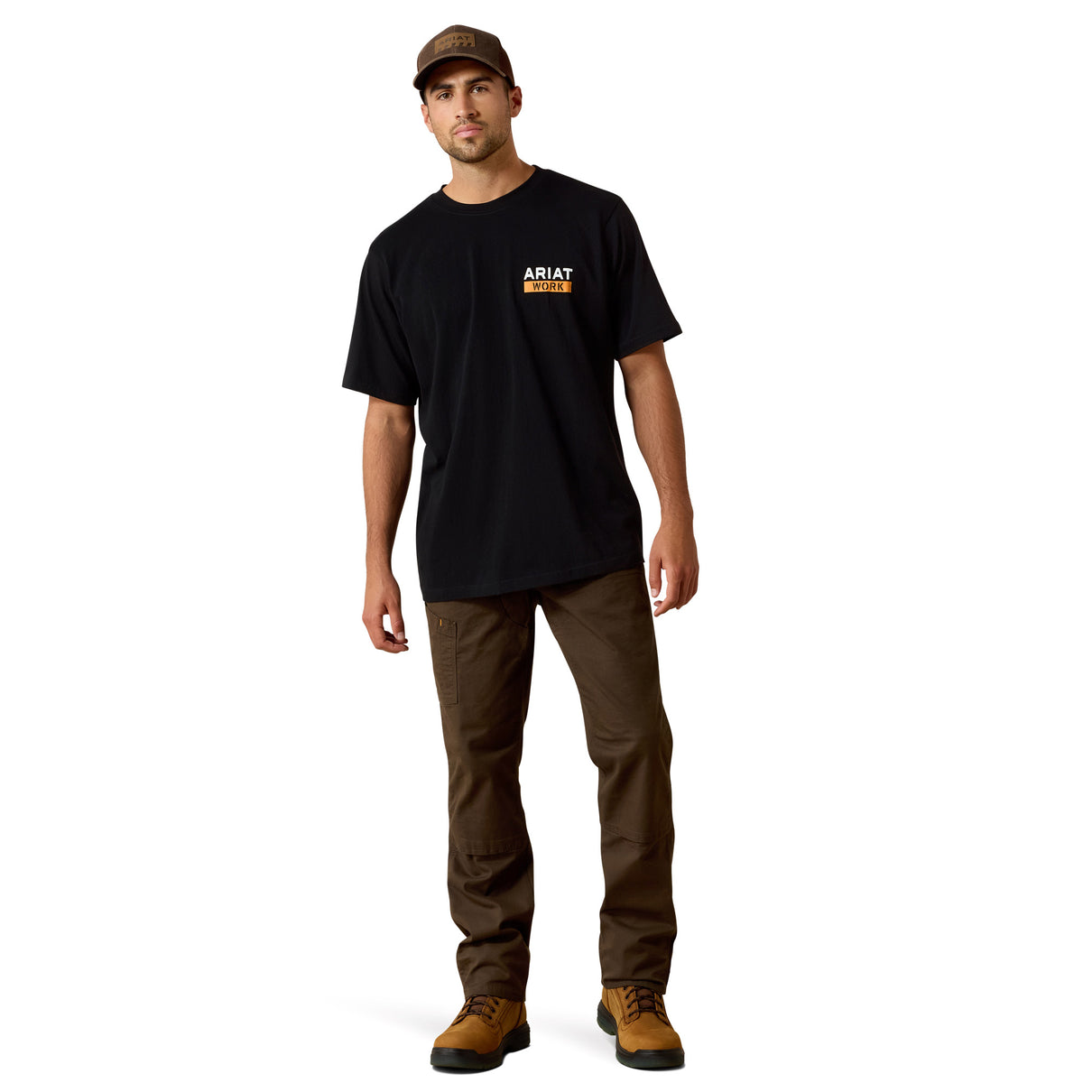 Ariat Mens Rebar Cotton Strong Roughneck Graphic T-Shirt - Skull Black