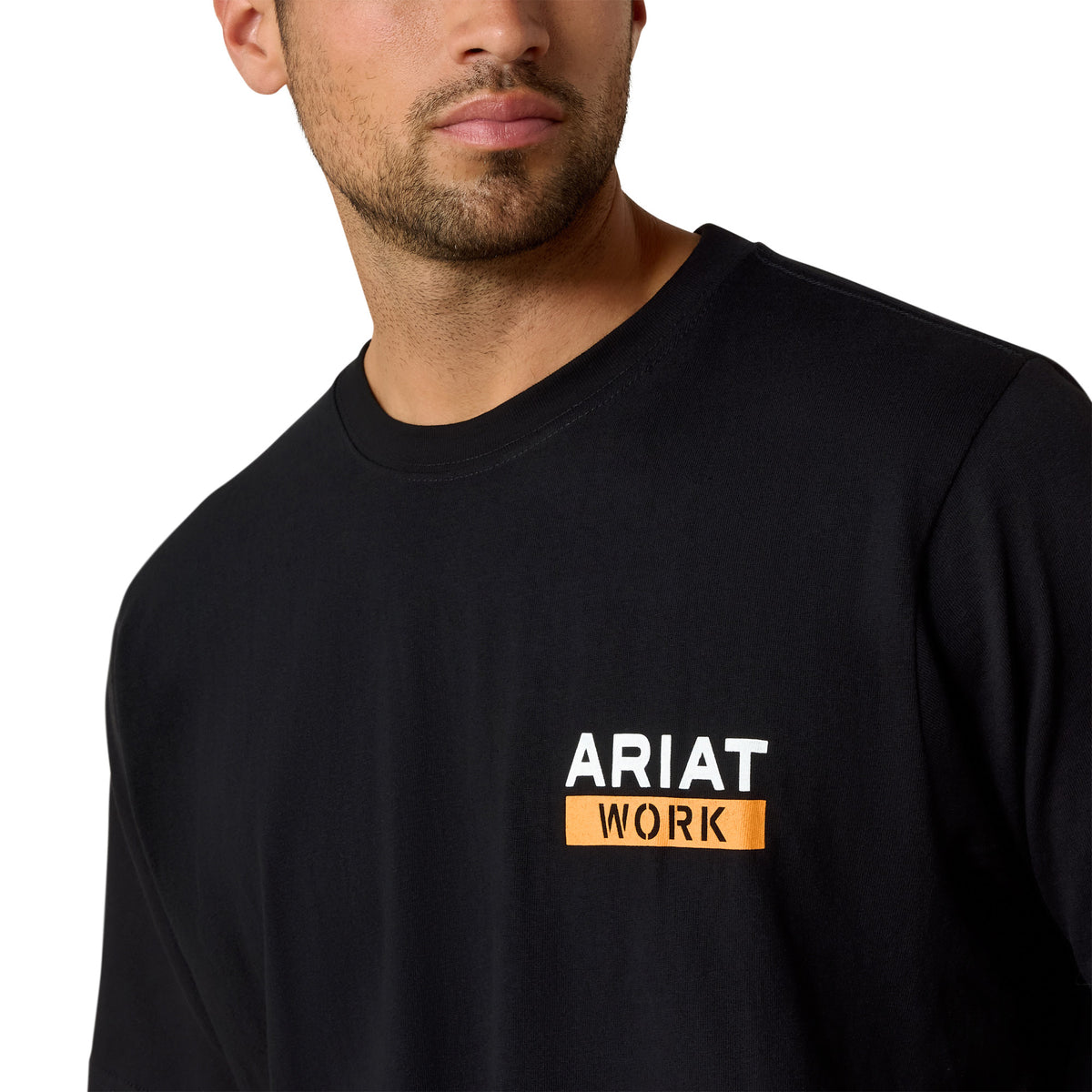 Ariat Mens Rebar Cotton Strong Roughneck Graphic T-Shirt - Skull Black