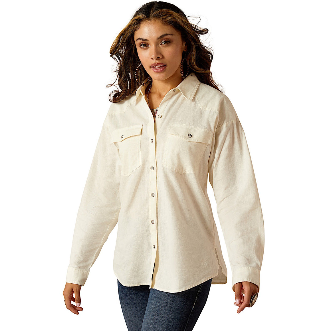 Ariat Women's Wilkes Blouse Shirt - Cloud Dancer