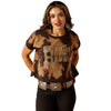 Ariat Women's Rodeo USA Top - Bleached Black & Tan