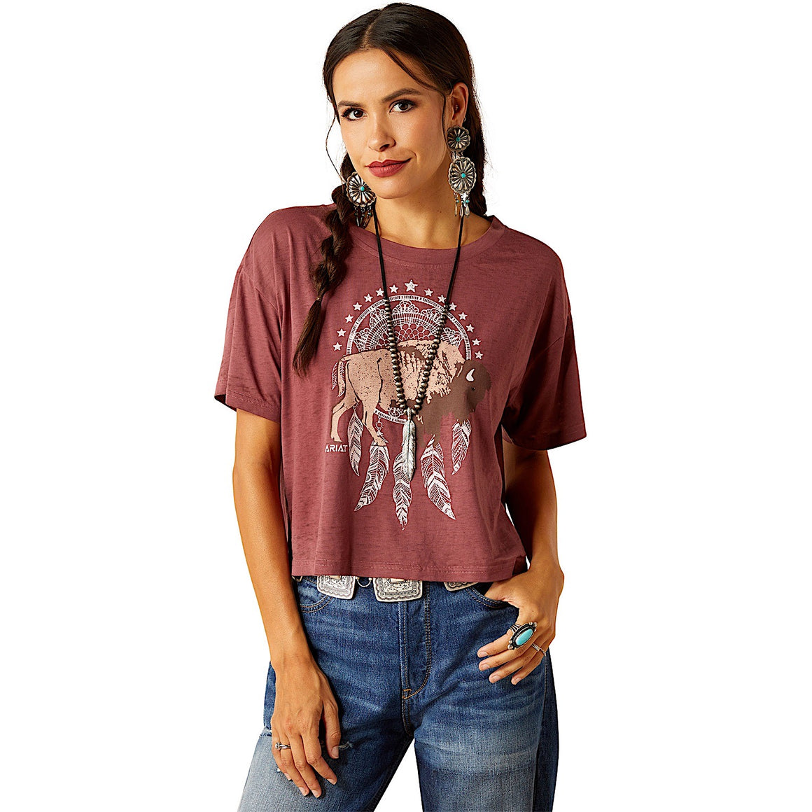 Ariat Women's Buffalo Territory T-Shirt - Wild Ginger