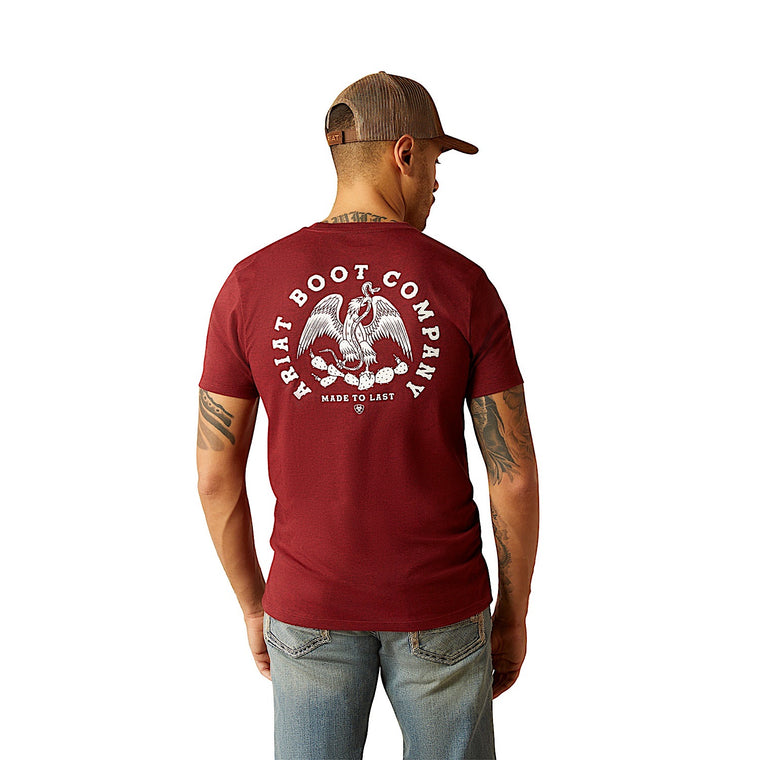 Ariat Men's Eagle And Snake T-Shirt - Crimson Black Heather