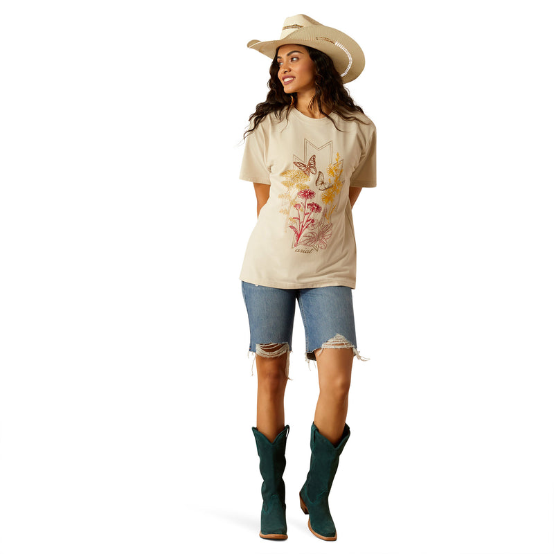 Ariat Womens Wild Botanical Tee - Ancient Scroll - Beige