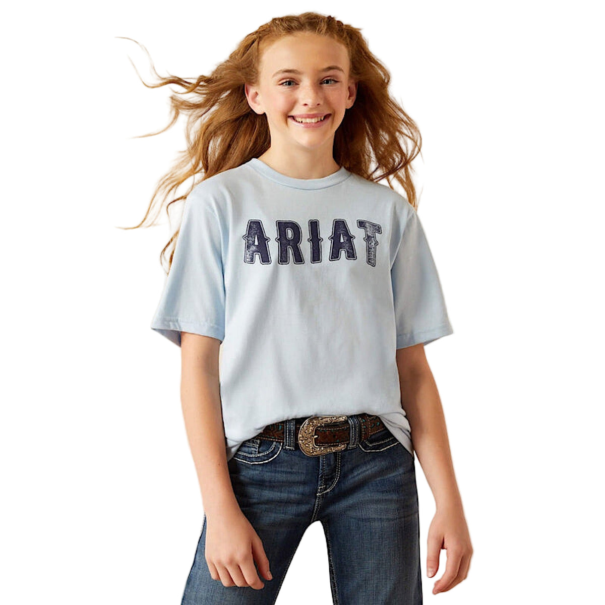 Ariat Girl’s Fancy Type T Shirt Sky Blue