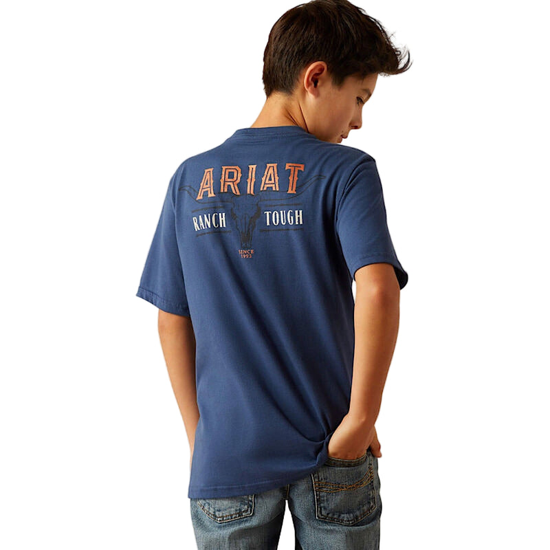 Ariat Boy’s Ranch Tough T Shirt Space Blue